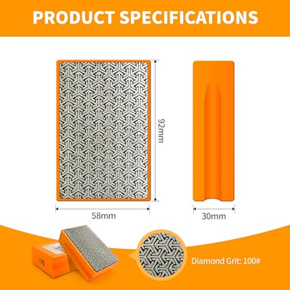 Diamond Hand Polishing Pads,100 Grit Diamond Sanding Pads - color: green