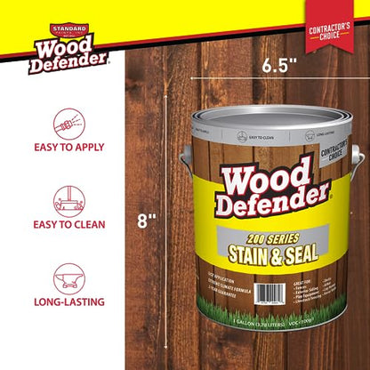 Wood Defender 200 Series Stain and Seal, Coffee Brown, 1-Gallon - color: Coffee Brown, size: 1 Gallon