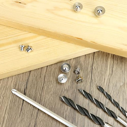 QWORK Dowel and Tenon Center Transfer Plugs, Doweling Centering Pins for Woodworking, Sizes 1/4", 5/16", 3/8", 1/2"