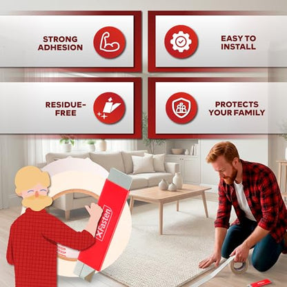 XFasten Double-Sided Carpet Tape for Area Rugs, 2 Inch x 30 Yards (90 Ft) w/Mini Cutter, Heavy Duty Grippy Residue-Free Silicone Adhesive Keeps Rugs in Place on Hardwood, Laminate and Tile Floors - size: 2-inch x 30 yards- w/Mini Cutter (90ft )