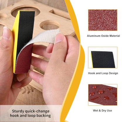 120Pcs 40–2000 Grit Micro Sander Kit for Wood, Tight Spaces - style: Red(Grit40-2000)