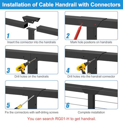 Aluminum Cable Railing Handrail Connector, Straight Sleeve - size: Straight Sleeve