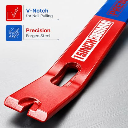 15 Inch Heavy Duty Flat Pry Bar, Durable Crowbar with 3 Nail Puller Slots, Sturdy Claw Bar, Steel Nail Puller Tool for Woodworking, Automotive Repair, Demolition and DIY - size: 15inch