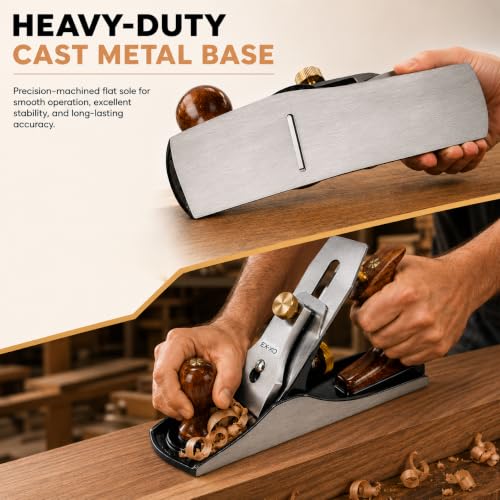 EX-XO No.4 Bench Hand Plane, 9-Inch Wood Planer with 2-Inch Cutter