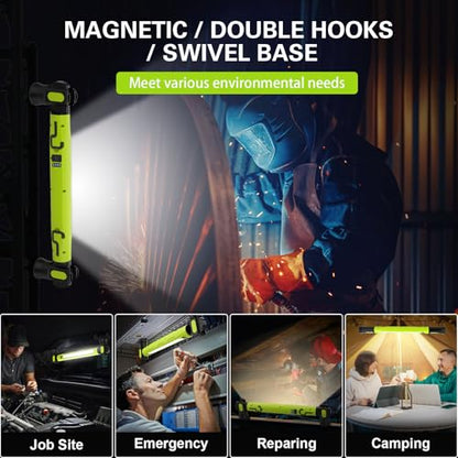 ERAY Magnetic Work Light Bar with Hooks 6000mAh /3000LM for Mechanics - color: Green