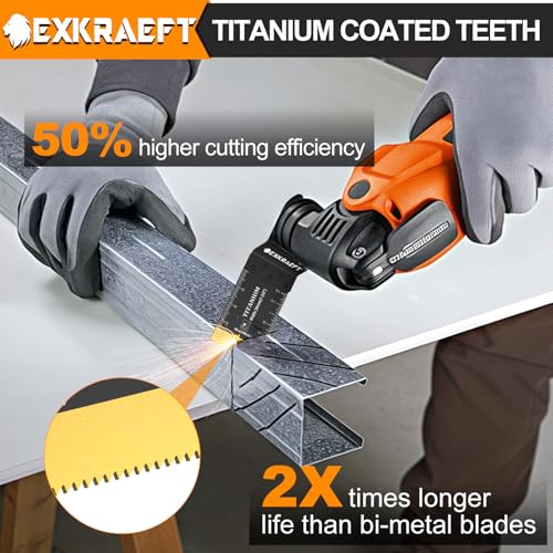 EXKRAEFT 30 PCS Multitool Blades, Titanium Oscillating Saw Blades for Metal