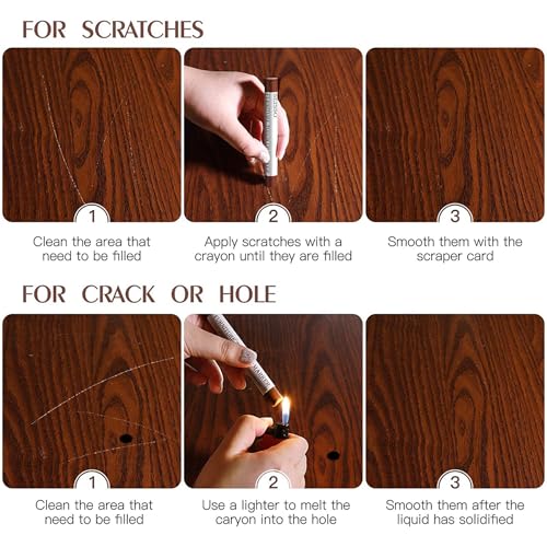 DEWEL Furniture Touch Up Markers, 17-Piece Wood Repair Kit with Wax Sticks - color: Black, Gray, Maple, Oak, Cherry, Walnut, Mahogany, White