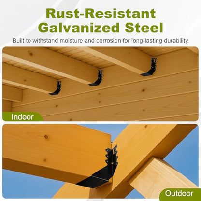 25 Pcs 2x6 Joist Hangers for Wood, 20 Gauge Black Powder Coating Face Mount Joist Hanger, Hurricane Tie Brackets for Deck, Floor, Ceiling, Roofs - size: 2" X 6"