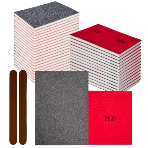 26PCS Hook & Loop Sanding Sponge, Washable and Reusable Sanding Blocks - size: 600 Grit
