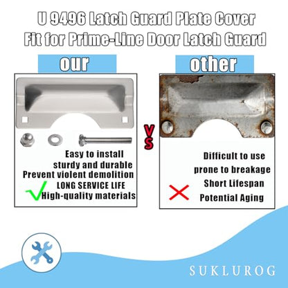 U 9496 Latch Guard Plate Cover Fit for Prime-Line Door Latch Guard, 3" x 7"