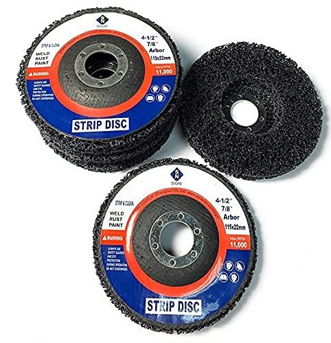 SIGNI 5 Pack 4-1/2" x 7/8" Poly Strip Discs Stripping Wheel for Angle Grinder -Remove Paint, Rust and Clean Welds Oxidation (5 Pack-Black) - color: 5 PACK-BLACK