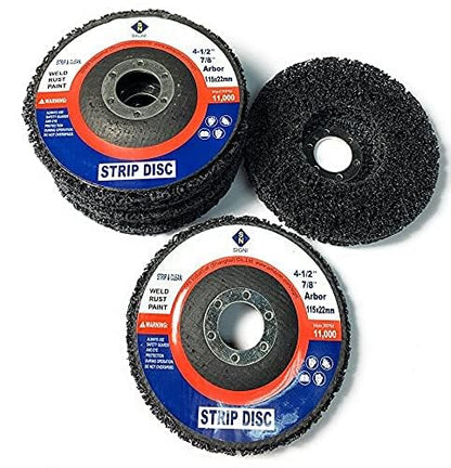 SIGNI 5 Pack 4-1/2" x 7/8" Poly Strip Discs Stripping Wheel for Angle Grinder -Remove Paint, Rust and Clean Welds Oxidation (5 Pack-Black) - color: 5 PACK-BLACK