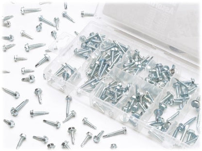 Performance Tool W5220 200-Piece Hex Washer Head Self-Drilling Screws Kit - style: 200pc Hex Washers Kit