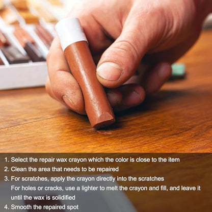 uxcell 20Pcs Wood Filler Stick Color Series Furniture Repair Wax Crayon Kit - color: Color Series