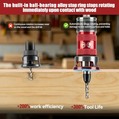 14 Pcs Countersink Drill Bit Set, self-Locking Device Quick-Adjust