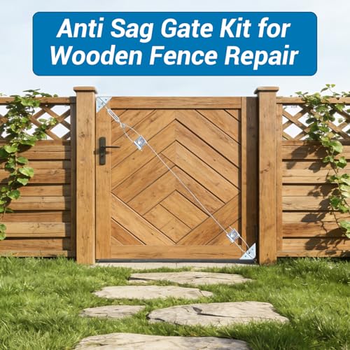HOME MASTER HARDWARE Anti Sag Gate Kit for Wooden Fence, Zinc Plated 1 Pack - color: Zinc, size: 1 Pack