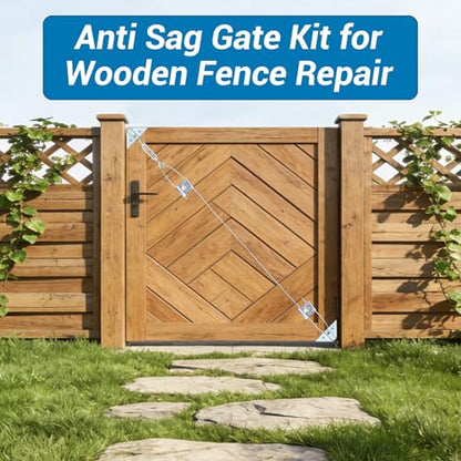 HOME MASTER HARDWARE Anti Sag Gate Kit for Wooden Fence, Zinc Plated 1 Pack - color: Zinc, size: 1 Pack