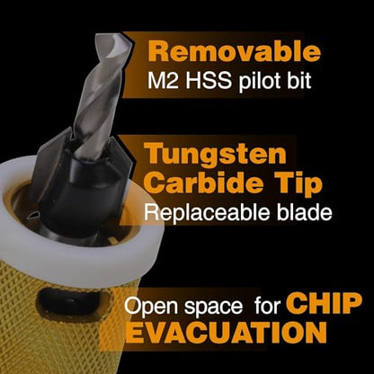 9/64" x 3/8" Carbide Tipped Countersink Bit with Depth Stop - size: 9/64" x 3/8" (Single Piece)