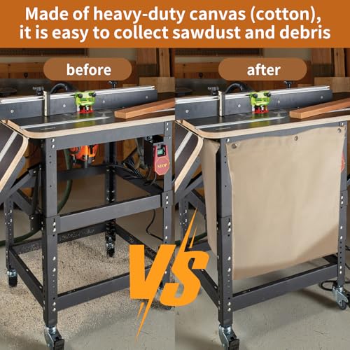 Table Saw Dust Collector Bag, Heavy Duty Canvas