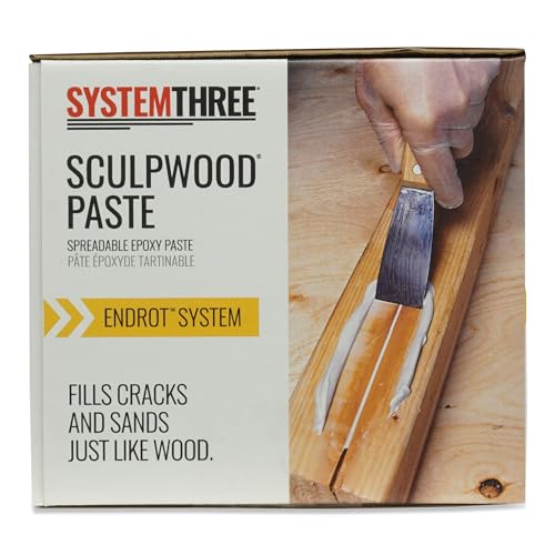 System Three SculpWood Paste Epoxy Wood Filler, 2 Gallon, Brown - size: 2 gallon