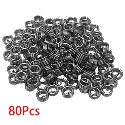 NACX M3 x 0.5mm x 1D Helicoil Wire Inner Thread Inserts, Coiled Wire Helical Screws, 304 Stainless Steel, Metric, 80Pcs Silver C9059 - size: M3*0.5*1d
