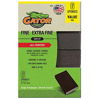 Gator Multi-Surface Sanding Sponge, Extra Fine/Fine Grit - size: Fine/Extra Fine