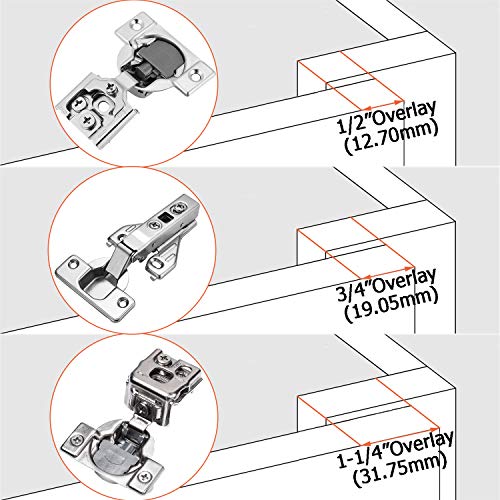 2Pcs Soft Close Face Frame Cabinet Hinges 50% Faster Install - size: 1 Pair