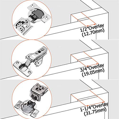 2Pcs Soft Close Face Frame Cabinet Hinges 50% Faster Install - size: 1 Pair