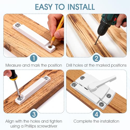 3 Pack Window Sash Locks - Sliding Window Latch Replacement for Single-Hung and Double-Hung, White Cam Lock for Vertical and Horizontal Sliding Windows
