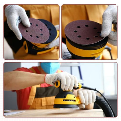 YNZDRWA 70 PCS 5 Inch 8-Hole Sanding Discs, 9 Mixed Grits