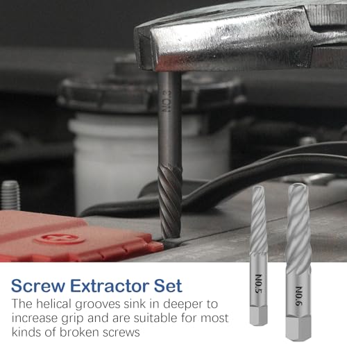 MABLEVI 36 Pcs Upgrade Screw Extractor Set with Solid Storage Case - size: 36-piece