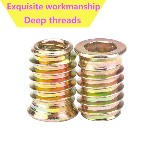 Qrity 20 Pcs Threaded Insert, Hex Drive Threaded Inserts for Wood, Furniture Nuts, Hex Socket Drive M6x15mm, Wood Inserts - size: M6 x 15