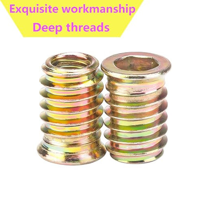Qrity 20 Pcs Threaded Insert, Hex Drive Threaded Inserts for Wood, Furniture Nuts, Hex Socket Drive M8x13mm, Wood Inserts - size: M8 x 13