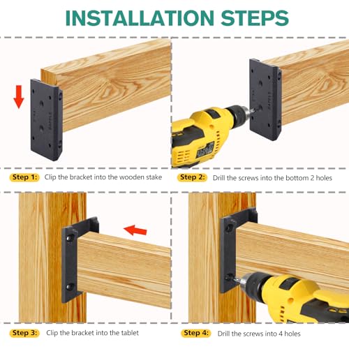 Eapele 20pcs Deck Railing Brackets Connectors for 2x4 Railing Wood Post with 120pcs Wood Screws