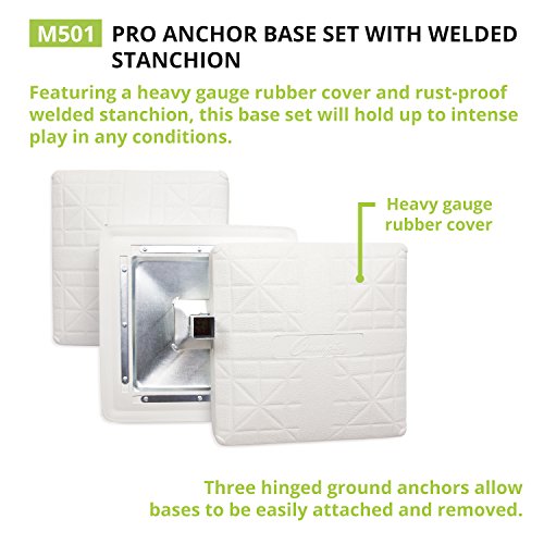 Champion Sports Pro Anchored Baseball/Softball Base Sets - Heavy-Duty Bases with Welded & Bolted Stanchions, Base Replacement Pins & Anchor Plugs - style: Anchored Base Set with Welded Stanchion Pan