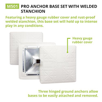 Champion Sports Pro Anchored Baseball/Softball Base Sets - Heavy-Duty Bases with Welded & Bolted Stanchions, Base Replacement Pins & Anchor Plugs - style: Anchored Base Set with Welded Stanchion Pan