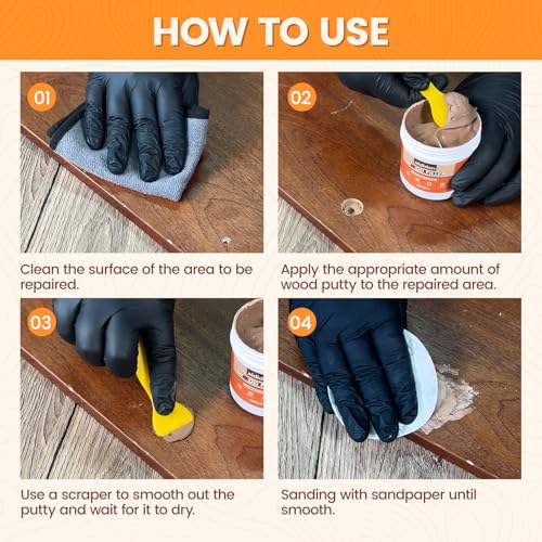 Wood Filler, Wood Putty, Wood Hole Filler, 16 Oz Walnut Wood Repair Kit - color: Walnut