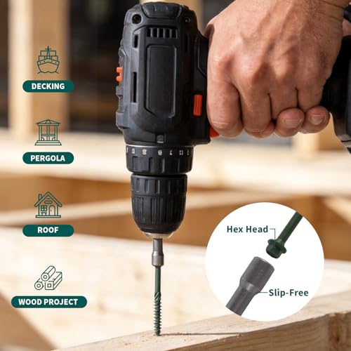 WELLOCKS #14 x 2-1/2" in Structural Wood Screws, Exterior Coated - color: #14 X 2.5 inch