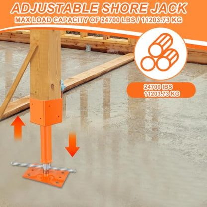 4 Pack 4" x 4" Screw Jack Post, 13.2" - 18.7" Adjustable Shore Jack