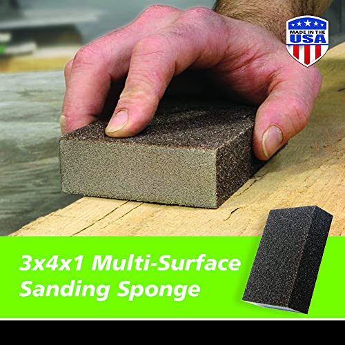 Gator Multi-Surface Sanding Sponge, 3" x 4" x 1", 60/80 Grit Coarse/Medium, 6 Pack - size: Coarse/Medium