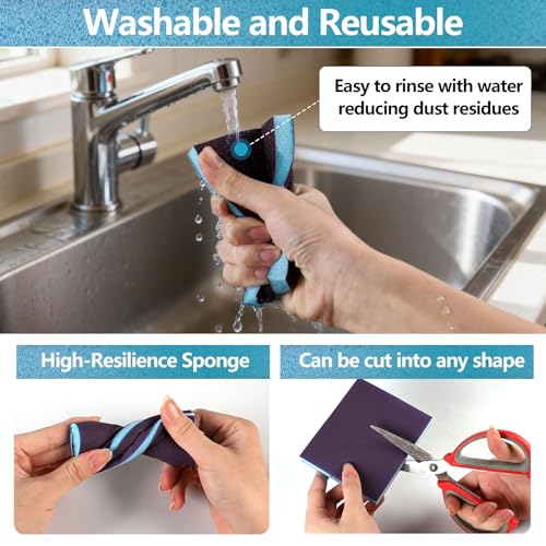 18 Pack Wet Dry Sanding Sponge Set, 80 Grit Foam Blocks Sandpaper - style: 80 Grit
