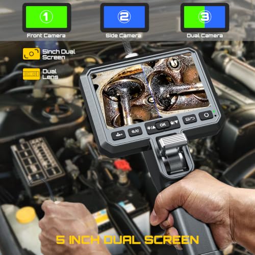 DXZtoz Dual-Lens Articulating Borescope for Aircraft Automotive Inspection