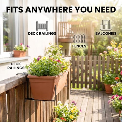 Window Box Brackets Adjustable for Deck Railing