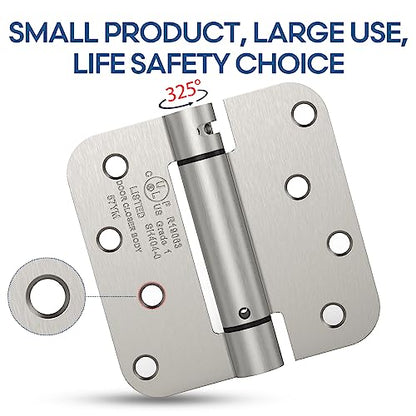 2 Pack 4 Inch Self Closing Door Hinges Kit, Satin Nickel - color: 4" - Satin Nickel-Kit