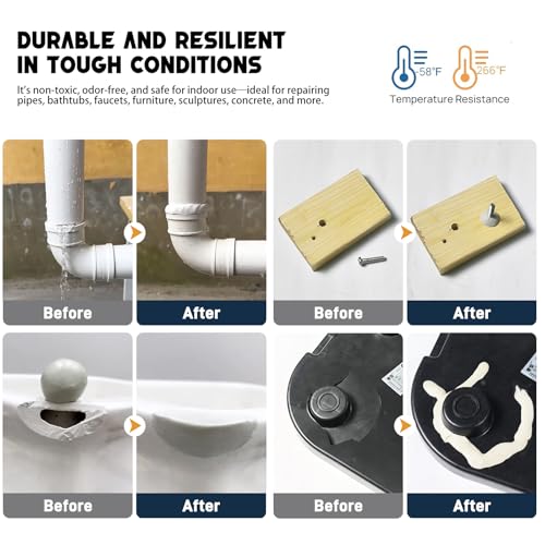 Epoxy Putty - 400g Fast Repair White AB Epoxy Clay, High Strength 2 Part Filler Fix Leaks, Cracks, Filling, Multi-Purpose Sculpt Clay for Metal, Ceramics, Plastic, Wood, Tile, Concrete - color: 400g White