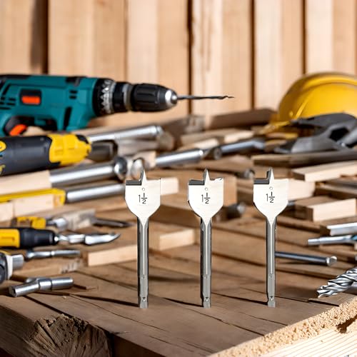 1 1/2 inch Wood Spade Drill Bit Wood Paddle Flat Bit 3 PCS