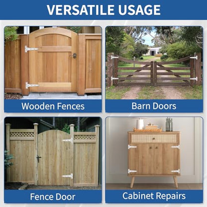TamBee 4 Pcs 6 Inch Heavy Duty T-Strap Gate Hinge for Shed Gate