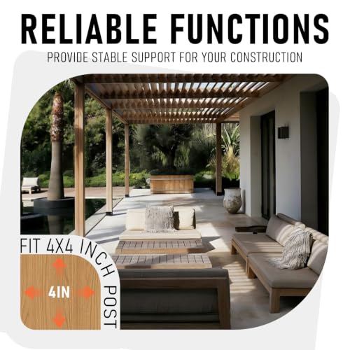 10Pcs Actual 4x4 Post Base for Concrete Pergola Fence Black
