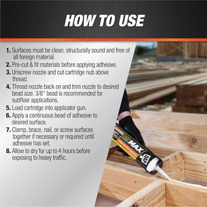 DAP HD Max Construction Adhesive, White, 28 oz (7079827512)