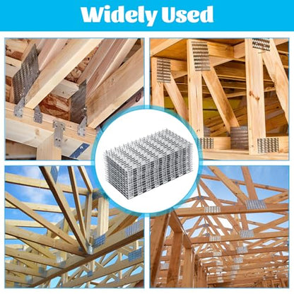 15PCS Truss Plates, 4x8 Inch Pronged Truss Mending Plates, Repair Tie Plate Bracket with 9mm Nail Teeth for Wood Stud Roof Truss Timber - size: 4x8 Inch